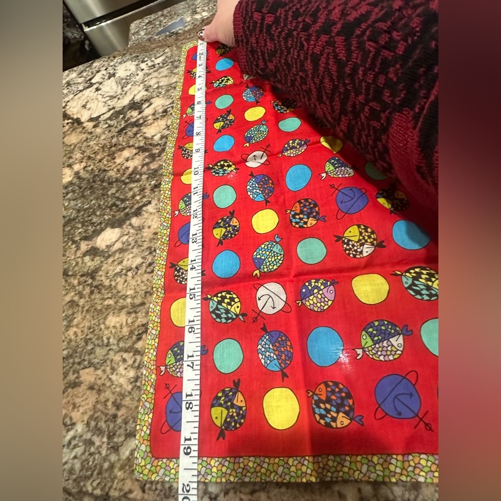 Vivienne Westwood Red Multicolor Polka Dot Silk Scarf - Picture 2 of 3
